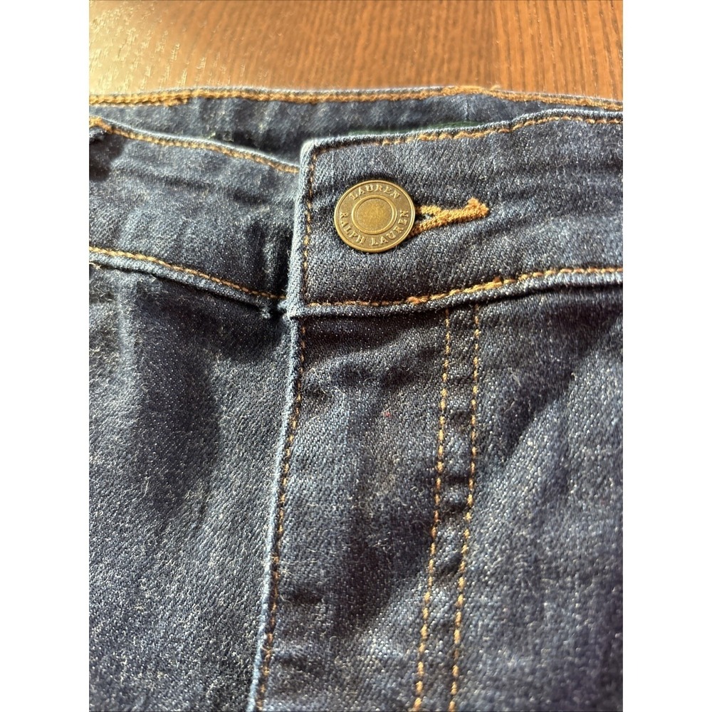 Lauren Ralph Lauren Straight Denim Jeans Womens Size 6 Dark Blue Mid Rise EUC - Picture 2 of 12
